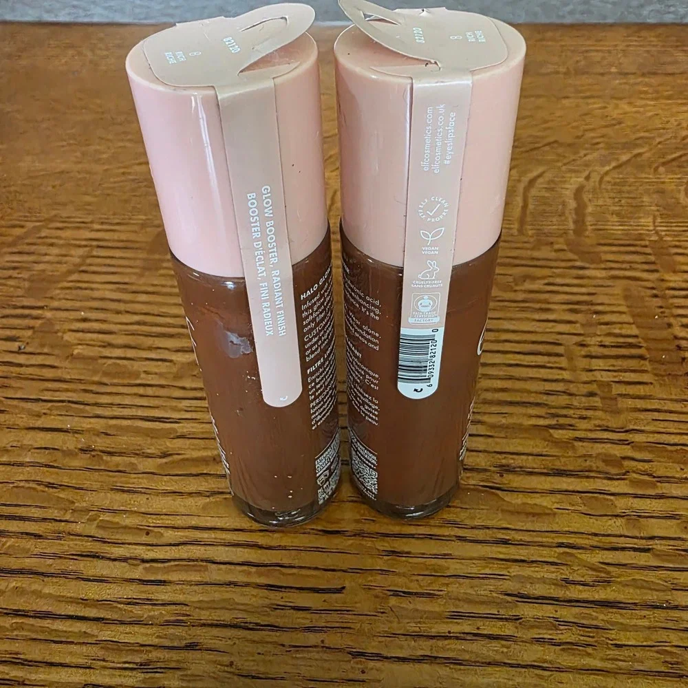 NEW 2 Pack e.l.f. Halo Glow Liquid Filter Shade 8 Rich Glow Booster 1.06oz Each